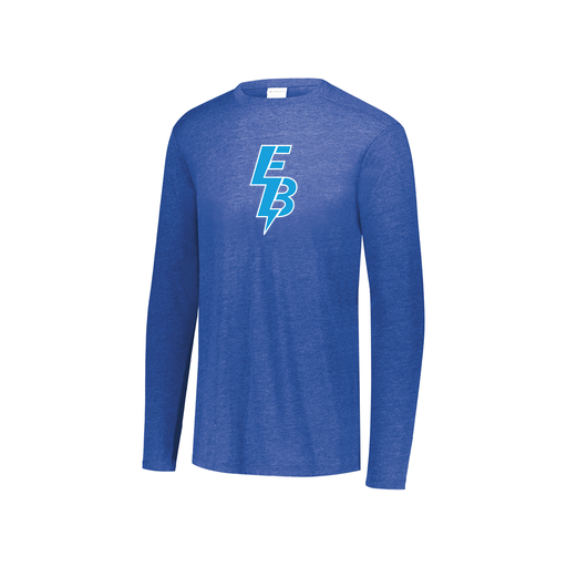 [FTLCUBRY-YS-LOGO1] Decker Youth Tri-Blend T-Shirt - Long Sleeve (Youth S, Royal, Logo 1)
