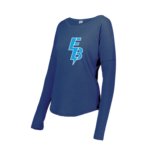 [FTLCUBRY-FAXS-LOGO1] Decker Women's Tri-Blend T-Shirt - Long Sleeve (Female Adult XS, Royal, Logo 1)